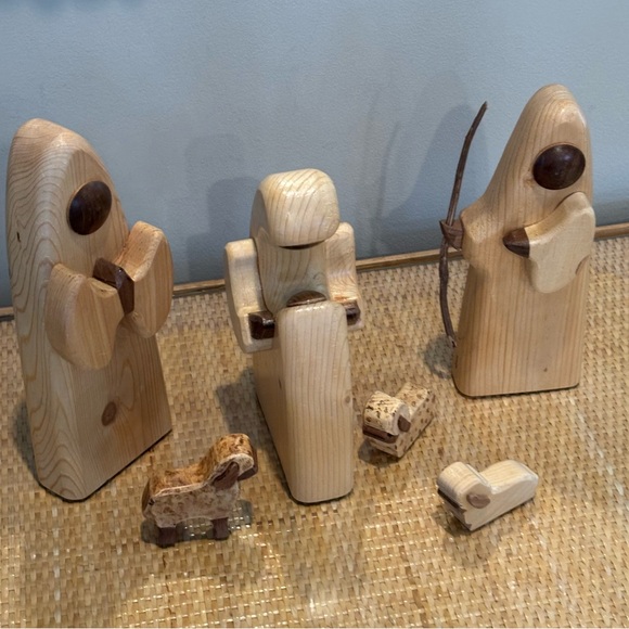 Handmade wood Nativity scene 6 pcs in excellent condition ! - Picture 7 of 7